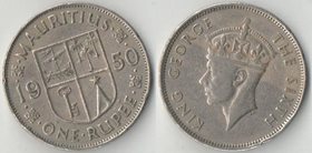 Маврикий 1 рупия (1950-1951) (Георг VI, не император)