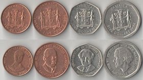 Ямайка 10, 25 центов, 1, 5 долларов (1994-2003)
