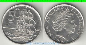 Новая Зеландия 50 центов (2006-2009) (Елизавета II) (тип V, никель-сталь)