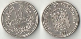 Венесуэла 10 сентимо 1971 год (год-тип, нечастый тип)