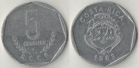 Коста-рика 5 колонов (1983, 1989) (тип I)