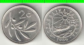 Мальта 2 цента 1986 год (год-тип) (нечастый номинал)