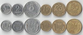 Украина 1, 2, 5, 10, 25, 50 копинок (1992-2011)