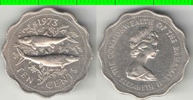 Багамы (Багамские острова) 10 центов 1973 год (Елизавета II) (редкий тип)