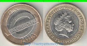Великобритания 2 фунта 2013 год (Елизавета II) (биметалл) - 150 лет Лондонскому метро Андеграунд