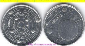 Турция 1 куруш 2022 год - МЕРКУРИЙ - Планеты Солнечной системы