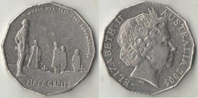 Австралия 50 центов 2005 год (Елизавета II) (Вторая мировая война)