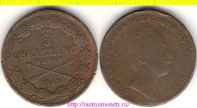 Швеция 2/3 скиллинга 1852 год (тип 1845-1855, медь) Оскар I - нечастая