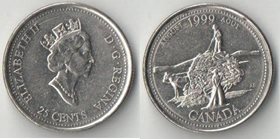 Канада 25 центов 1999 год (Елизавета II) (Август)