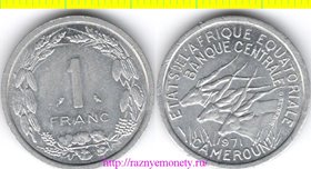 Камерун - Экваториальная африка 1 франк 1971 год (тип 1969, 1971)