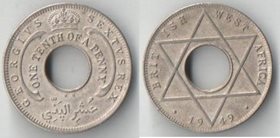 Западная африка Британская 1/10 пенни 1949 год (Георг VI, не император) (медно-никель)