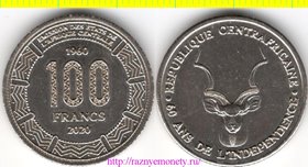Центрально-Африканская Республика 100 франков 2020 год - 60 лет независимости - антилопа