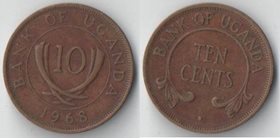 Уганда 10 центов (1966-1975) (тип I, бронза)