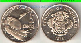 Сейшельские острова 5 центов 2016 год