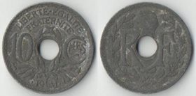 Франция 10 сантимов (1941-1943) (цинк) (большая) (тип I)