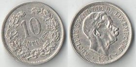 Люксембург 10 сантимов 1901 год