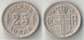Исландия 25 эре (1922-1925) (тип I, HCN-GJ) (нечастый тип и номинал)