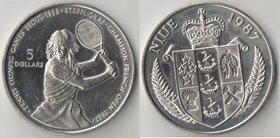 Ниуэ 5 долларов 1987 год (Штеффи Граф)