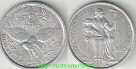 Новая Каледония 2 франка 1971 год (тип II, год-тип)
