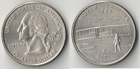 США 1/4 доллара 2001 год (Северная Каролина)