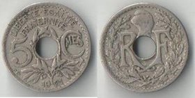 Франция 5 сантимов (1921-1938) (тип II, малая) (медно-никель)