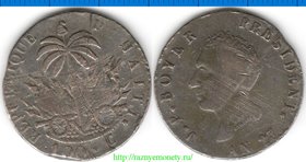Гаити 100 сентимов 1830 год (серебро) - ПРЕЗИДЕНТ БОЙЕР - РЕДКОСТЬ