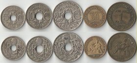 Франция 5, 10, 25, 50 сантимов, 1 франк (1919-1925)