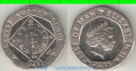 Мэн 20 пенсов (2004-2015) (Елизавета II) (Часы замка Рашен)