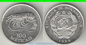 Мозамбик 100 метикаль 1994 год (редкий тип и номинал)