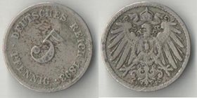 Германия (Империя) 5 пфеннигов 1893 год F