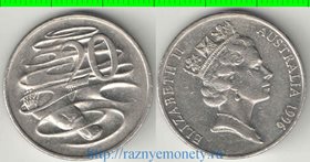 Австралия 20 центов (1985-1998) (Елизавета II) (нечастый тип и номинал)