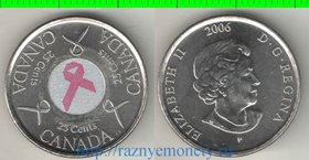 Канада 25 центов 2006 год (Елизавета II) - Розовая лента