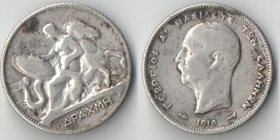 Греция 1 драхма 1910 год (Георг I) (серебро)
