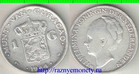Кюрасао 1 гульден 1944 год (Вильгельмина) (серебро)