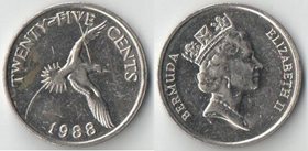 Бермуды (Бермудские острова) 25 центов (1987-1997) (Елизавета II) (тип II)